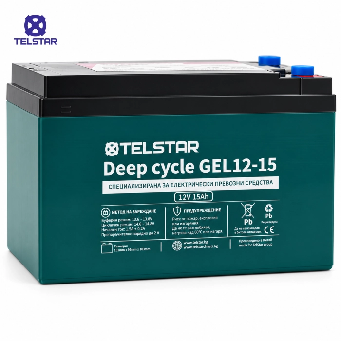 12V 15AH - 150x96x100mm - GEL GOLD A++ БАТЕРИЯ - 5386 | TelStar 12V 15AH - 150x96x100mm - GEL GOLD A++ БАТЕРИЯ - 5386