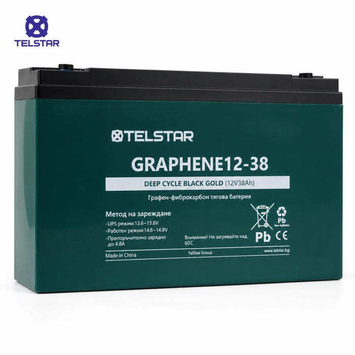 Акумулатор TELSTAR GRAPHENE12-38 12V 38Ah 267x77x170 mm - 5100 | TelStar Акумулатор TELSTAR GRAPHENE12-38 12V 38Ah 267x77x170 mm - 5100