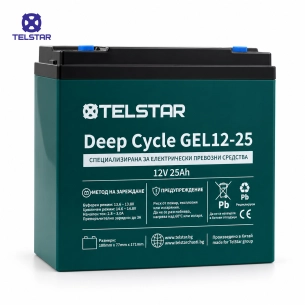 Гелова тягова батерия TELSTAR Deep Cycle GEL12-25 12V 25Ah