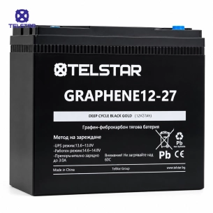 12V/27Ah - 181 x 77 x 170 mm - графенова гелова батерия за електрически скутери електрически триколки - карбонова решетка