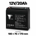 12V 20Ah-23Ah-27Ah гелова батерия усилена за електрически триколки и скутери - Размер 180x76x170 mm - 4447