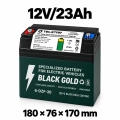 12V 20Ah-23Ah-27Ah гелова батерия усилена за електрически триколки и скутери - Размер 180x76x170 mm - 4449